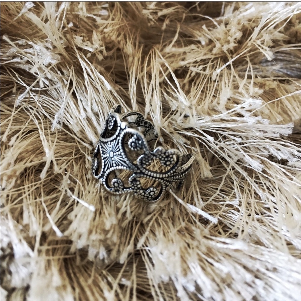Antique Vintage Silver Oxide Ring